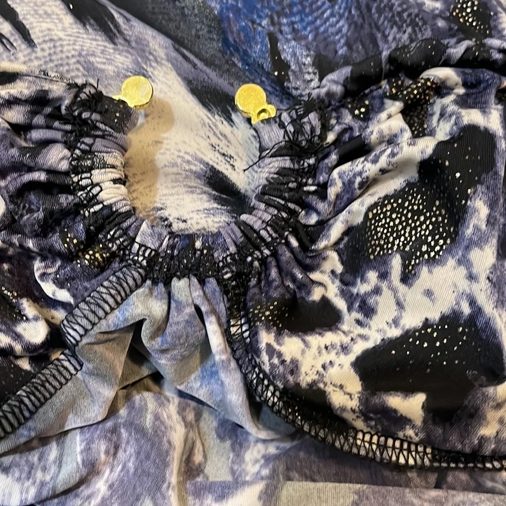 Navy Creme Black & Gold Strapless Leopard Top - Picture 8 of 9